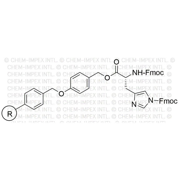 Na,Nim-Bis-Fmoc-L-histidine 4-alkoxybenzyl alcohol resin|04201