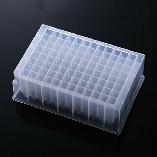96 square deep well plate,2.2ml, u bottom, dnase & rnase free, without cap，non-sterile, 24 pieces/pack, 96 pieces/case|02-1022