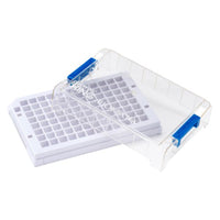 cryoking 96-well rack for 750 & 1000ul screw cap minitubes. these round well racks feature 1d barcodes along 3 sides and a 2d on the bottom. the mechanical locking system ensures your samples stay sec|98-4217