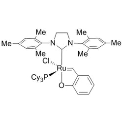 [1,3-Bis(2,4,6-trimethylphenylimidazolidin-2-ylidene)](tricyclohexylphosphine)-(2-oxobenzylidene)ruthenium(II) chloride LatMet|44-0753|1407229-58-6