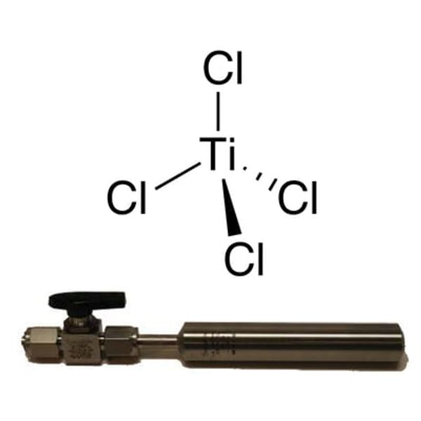 Titanium(IV) chloride, 99%, 22-1150, contained in 50 ml Swagelok?  cylinder (96-1070) for CVD/ALD|98-4033|7550-45-0