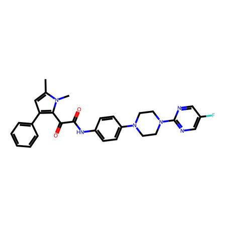 2-(1,5-Dimethyl-3-phenyl-1H-pyrrol-2-yl)-N-(4-(4-(5-fluoropyrimidin-2-yl)piperazin-1-yl)phenyl)-2-oxoacetamide|C1443402|1928707-56-5