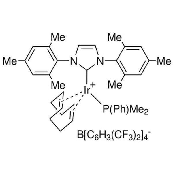 Dimethylphenylphosphine(1,5-cyclooctadiene)[1,3-bis(2,4,6-trimethylphenyl)imidazol-2-ylidene] iridium(I) tetrakis(3,5-bis(trifluoromethyl)phenylborate, min. 98%|77-1850|1884137-92-1