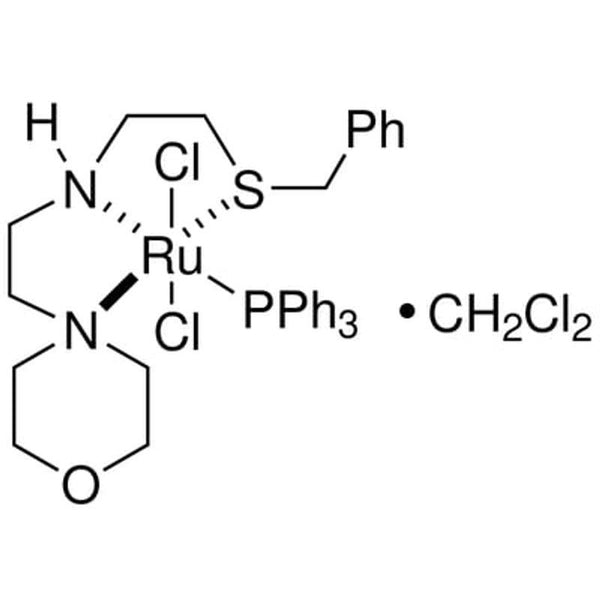 Dichloro[rel-[N(R)]-N-[2-[(R)-(phenylmethyl)thio-κS]ethyl]-4-morpholineethanamine-κNN4,κN4](triphenylphosphine)ruthenium(II), compd. with dichloromethane|44-0555|1799787-29-3