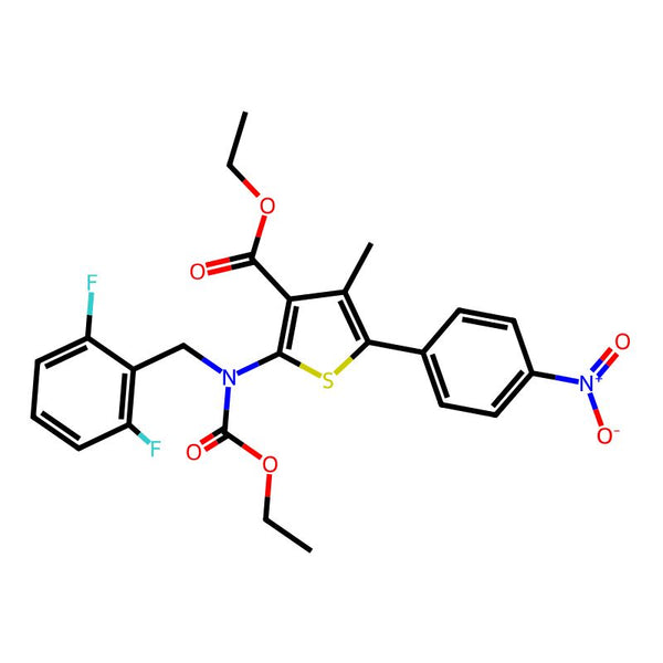 Ethyl 2-((2,6-difluorobenzyl)(ethoxycarbonyl)amino)-4-methyl-5-(4-nitrophenyl)thiophene-3-carboxylate|CS-0137622|308831-94-9