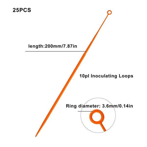 biologix 10μl orange polystyrene sterile inoculating loops.  features an ultra-smooth loop surface.  packed in a sterile zip-seal bag. 25 loops/pack, 40 packs/case|65-0010