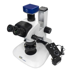 Trinocular Microscope，Eyepiece 10X/23mm(adjustable viewing)), No built-in light source,  Intelligent measuring camera YW3609E, 0.5x camera C interface SZ-0.5X C, External bottom light source and four-|DK-31023C