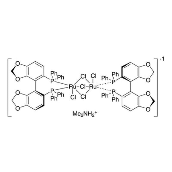 Dimethylammonium dichlorotri(mu-chloro)bis[(S)-(-)-5,5'-bis(diphenylphosphino)-4,4'-bi-1,3-benzodioxole]diruthenate(II) [NH2Me2][{RuCl((S)-segphos?)}2(mu-Cl)3]|44-0519|488809-34-3