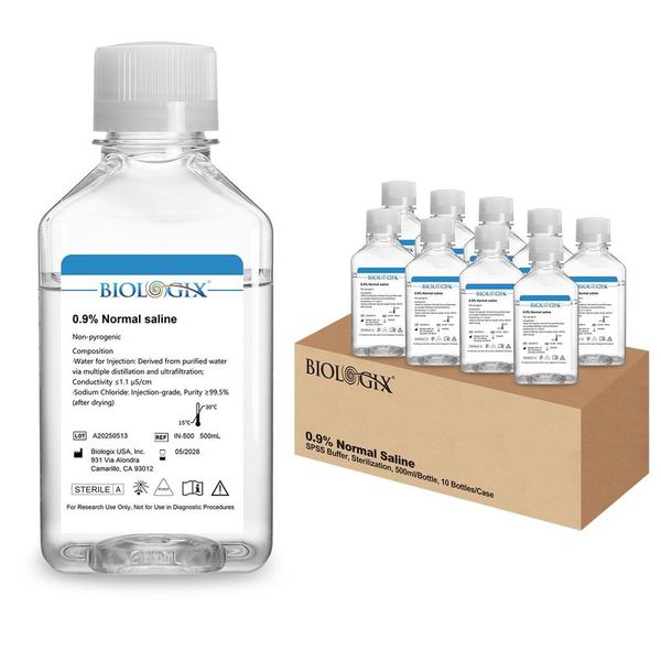 0.9% Sodium Chloride Injection，Sterile，500mL/ Bottle, 10 Bottles/Case|IN-500