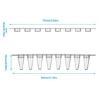 biologix 0.1ml clear polypropylene non-sterile conical bottom (thin wall) pcr tubes with flat top caps.  tubes & caps come in strips of 8. clear color, 125 strips/pack, 10 packs/case|60-1088