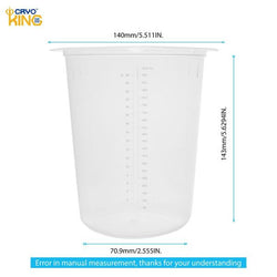 biologix 1000ml clear polypropylene (disposable/reusable) tri-cornered beakers with three pour spouts and molded graduations. beakers are autoclavable. 25 beakers/pack, 4 packs/case|93-1000
