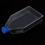 biologix 650ml (50ml working volume) clear polystyrene (tc-treated) sterile cell culture flasks with plug cap assembled.  5/pack, 8 packs/case|07-9175