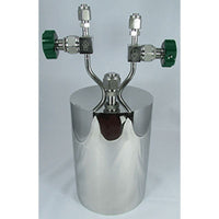 Stainless steel bubbler, 3000ml, vertical, electropolished with fill-port, PCTFE valve stem tip, DOT 4B|95-5011
