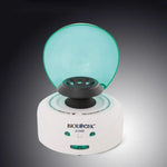 biologix palm micro centrifuge. micro centrifuge is equipped with two roters of a08-2 & a02-pcr8. the unit has a fixed speed of 7000 rpm and a max rcf of 2680xg. unit operates at 100-240v/50hz/60hz.|01-8001