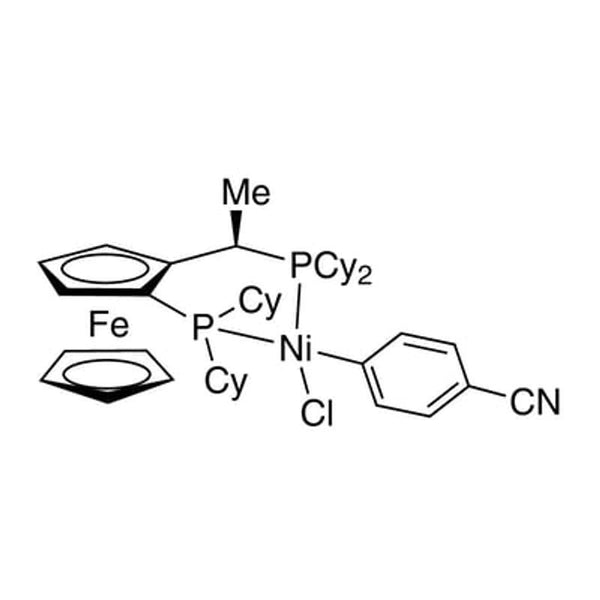 Chloro(4-cyanophenyl){(R)-1-[(S)-2-(dicyclohexylphosphino)ferrocenyl]ethyl (dicyclohexylphosphine)}nickel(II)|28-0172|2049086-35-1