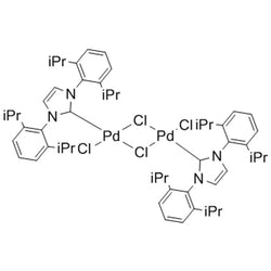 Dichloro(di-mu-chloro)bis[1,3-bis(2,6-di-i-propylphenyl)imidazol-2-ylidene]dipalladium(II), 97%|46-0860|444910-17-2