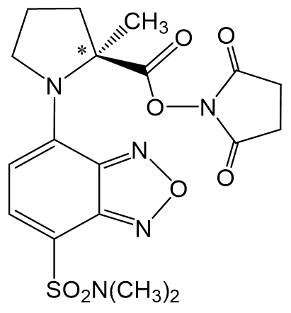 4-(N,N-Dmethylaminosulfonyl)-2,1,3-benzoxadiazole-(2-succinimidoxy)-trans-2-methyl-L-proline (DBD-S-M-Pro), 98%|9426278