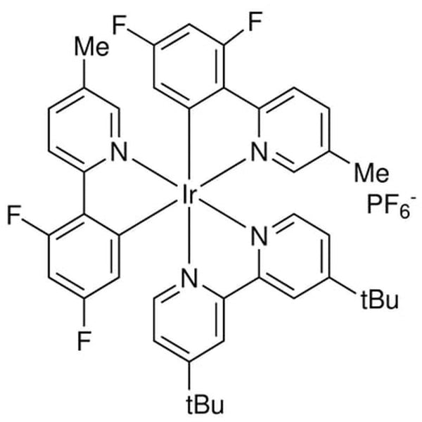 [4,4'-Bis(1,1-dimethylethyl)-2,2'-bipyridine-κN,κN]bis[3,5-difluoro-2-(5-methyl-2-pyridinyl)phenyl] iridium hexafluorophosphate, 98%|77-0330|1335047-34-1