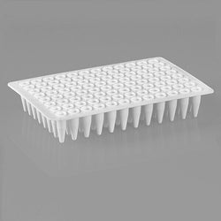 biologix 96 well clear polypropylene non-sterile (rnase & dnase free) non-skirted pcr plates with a working volume of 0.1ml per well.  plates have alphanumeric well coding for identification purposes.|60-1016