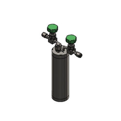 Stainless steel bubbler, 1000ml, horizontal in line, electropolished with fill-port, PCTFE valve stem tip, DOT 4B|95-5998