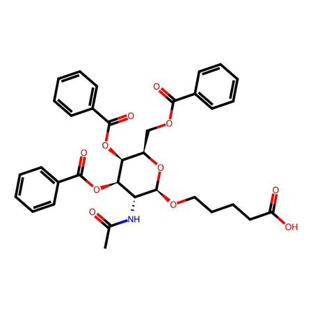 5-[(3,4,6-Tri-O-benzoyl-2-acetylamido-2-deoxy-β-D-galactopyranosyl)oxy]-pentanoic acid, 98%|9379858|186613-57-0