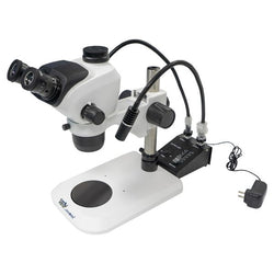 Trinocular Microscope，Eyepiece 10X/23mm(adjustable viewing)), No built-in light source, External double goose tube light source LED-06W，1-year warranty|DK-31023