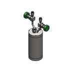 Stainless steel bubbler, 1500ml, vertical, electropolished with fill-port, PCTFE valve stem tip, DOT 4B|95-5003