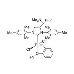 1,3-Bis(2,4,6-trimethylphenyl)-4-[(trimethylammonio)methyl]imidazolidin-2-ylidene]-(2-i-propoxybenzylidene)dichlororuthenium(II) hexafluorophosphate StickyCat PF6|44-0755|2249721-29-5
