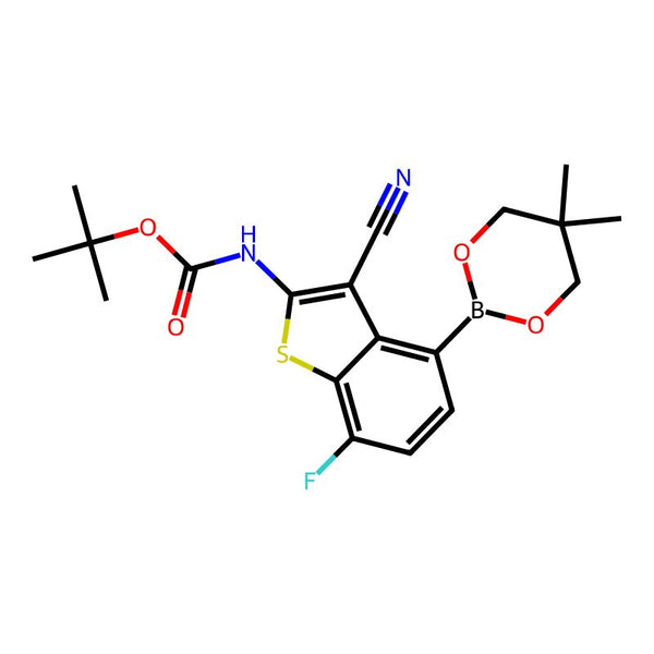 tert-Butyl (3-cyano-4-(5,5-dimethyl-1,3,2-dioxaborinan-2-yl)-7-fluorobenzo[b]thiophen-2-yl)carbamate|CS-0356858|2649788-80-5
