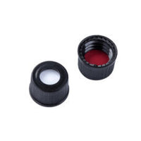Sample vials cap, 8 mm, red PTFE/white silicone septum, black screw top cap|927212