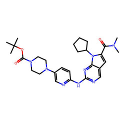 4-[6-(7-Cyclopentyl-6-dimethylcarbamoyl-7H-pyrrolo[2,3-d]pyrimidin-2-ylamino)-pyridin-3-yl]-piperazine-1-carboxylic acid tert-butyl ester|C1262714|1374639-78-7