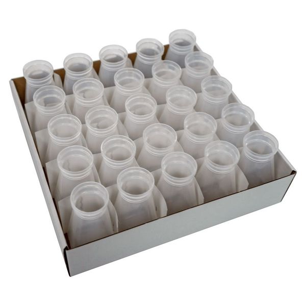 6oz Square Bottom Bottles Combo，Material：PP（bottles），Size：57*57*103mm，Tray Packed，Volume：6oz（177ml），Package：25 bottles/tray，8 trays/case|51-17721