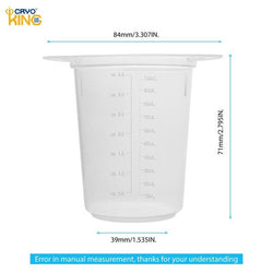 biologix 100ml clear polypropylene (disposable/reusable) tri-cornered beakers with three pour spouts and molded graduations. beakers are autoclavable. 25 beakers/pack, 4 packs/case|93-0100