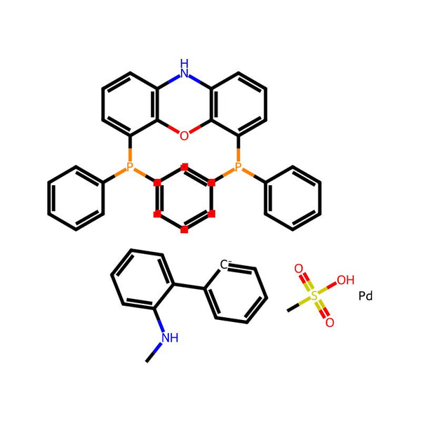 (SP-4-4)-[4-(Diphenylphosphino-κP)-6-(diphenylphosphino)-10H-phenoxazine](methanesulfonato-κO)[2'-(methylamino-κN)[1,1'-biphenyl]-2-yl-κC]palladium|CS-0639642|1878105-23-7