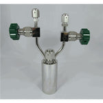 Stainless steel bubbler, 150ml, vertical, electropolished with fill-port, PCTFE valve stem tip, DOT 4B|95-4151
