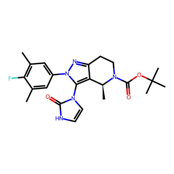 tert-Butyl (S)-2-(4-fluoro-3,5-dimethylphenyl)-4-methyl-3-(2-oxo-2,3-dihydro-1H-imidazol-1-yl)-2,4,6,7-tetrahydro-5H-pyrazolo[4,3-c]pyridine-5-carboxylate|CS-0619769|2212021-61-7