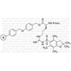 Na-Fmoc-Nw-(2,2,4,6,7-pentamethyldihydrobenzofuran-5-sulfonyl)-L-arginine 4-alkoxybenzyl alcohol res|04168