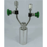 Stainless steel bubbler, 150ml, vertical, electropolished with fill-port, high temp valves (315°C), DOT 4B|95-0271
