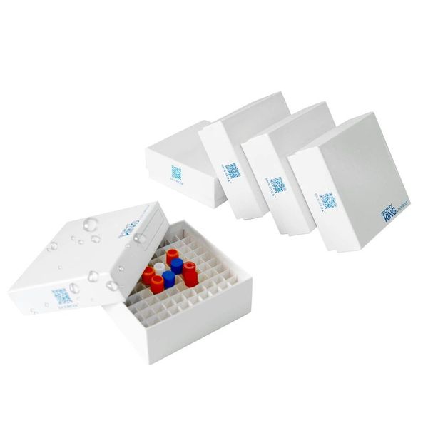 cryoking 2 inch 100 well white plasti-coat? cardboard freezer boxes. 5 boxes/pack, 20 packs/case|90-2200