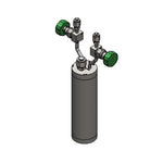 Stainless steel bubbler, 1000ml, vertical, electropolished with fill-port, PCTFE valve stem tip, DOT 4B|95-4998