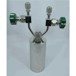 Stainless steel bubbler, 600ml, vertical, electropolished with fill-port, PCTFE valve stem tip, DOT 4B|95-4598