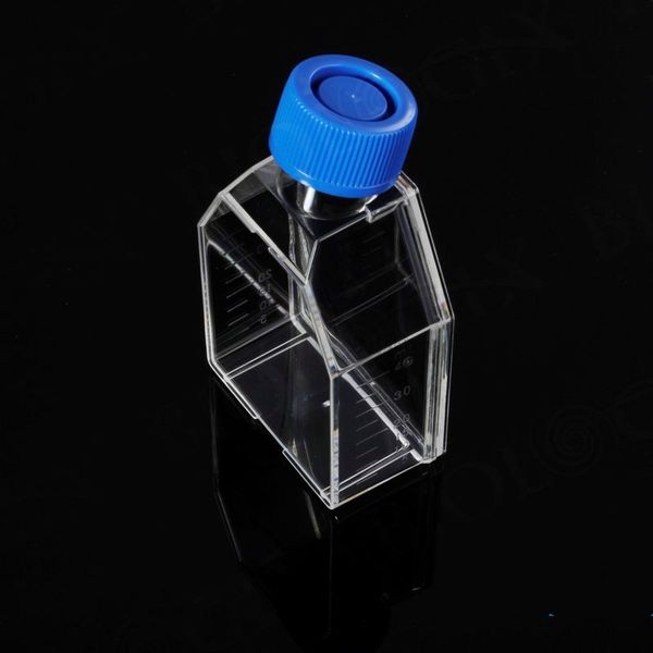 biologix 60ml (7ml working volume) clear polystyrene (tc-treated) sterile cell culture flasks with plug cap assembled.  5/pack, 40 packs/case|07-9025