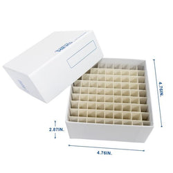 cryoking 3 inch 100 well superior white cardboard freezer boxes. 5 boxes/pack, 20 packs/case|90-1300