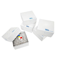 cryoking 3 inch 81 well white plasti-coat? cardboard freezer boxes. 5 boxes/pack, 20 packs/case|90-2381