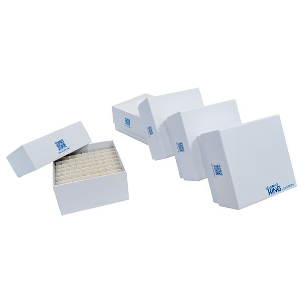 cryoking 3 inch 81 well superior white cardboard freezer boxes. 5 boxes/pack, 20 packs/case|90-1381