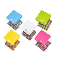 cryoking 2 inch 100 well cryo-color? cardboard freezer boxes. boxes come in assorted colors (red, blue, green, yellow and white). 5 boxes/pack, 20 packs/case|90-5200
