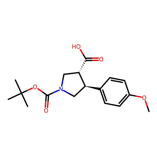1,1-Dimethylethyl trans-3-carboxy-4-(4-methoxyphenyl)pyrrolidine-1-carboxylate|CS-0053807|1000415-75-7