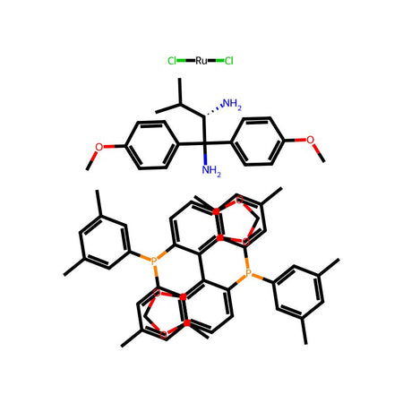 Dichloro{(S)-(-)-5,5'-bis[di(3,5-xylyl)phosphino]-4,4'-bi-1,3-benzodioxole}[(2S)-(+)-1,1-bis(4-methoxyphenyl)-3-methyl-1,2-butanediamine]ruthenium(II)|807538|944450-44-6