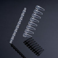 biologix 0.2ml clear polypropylene non-sterile conical bottom (thin wall) pcr tubes with dome shaped caps.  tubes & caps come in strips of 8.  125 strips/pack, 10 packs/case|60-0008