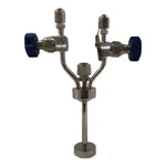 Stainless steel low volume bubbler, 7ml, vertical, electropolished with fill-port, PCTFE valve stem tip|97-7000
